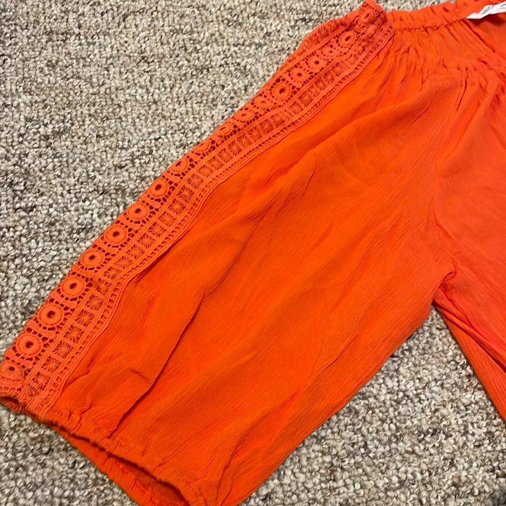 Westport orange 3/4 sleeve blouse with embroidered detail - Picture 8 of 8